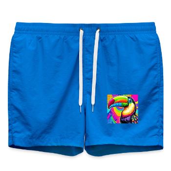 Tukan Pop Art - Badeshorts - Cobalt blue - Vorne - AI Model Male 185 light (185cm)