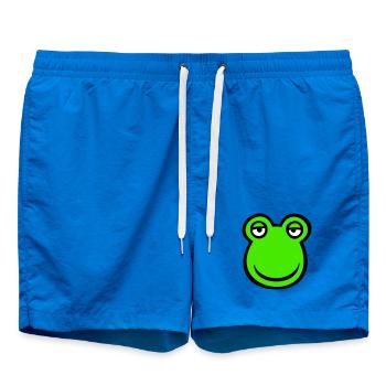 Frosch Kröte lächelt lustig Comic glücklich cool - Badeshorts - Cobalt blue - Vorne