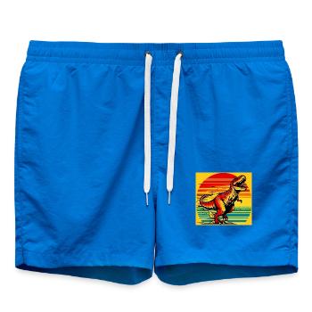 dinosaur - Swim Trunks - cobalt blue - Front - AI Model Male 185 light (185cm)