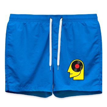Retro-Vinyl-Album-Kopfporträt - Badeshorts - Cobalt blue - Vorne