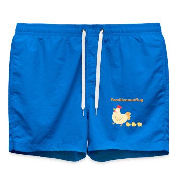 Family Outing – Cute Chicken Family - Swim Trunks - cobalt blue - Front - AI Model Male 185 light (185cm)