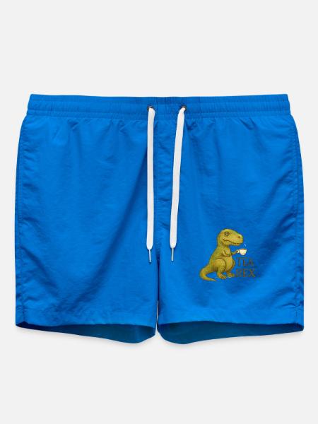 Tea Rex: Aquarell Dino Tea Time - Badeshorts - Cobalt blue