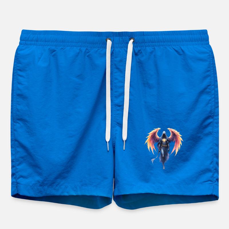 Blue Fire Winged Warrior - Swim Trunks - cobalt blue