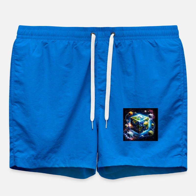 Cube terrestre dans l’espace - Short de bain - cobalt blue