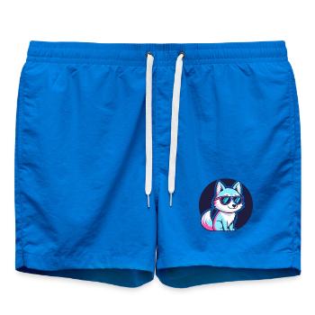 Neon Fox with Glasses - Swim Trunks - cobalt blue - Front