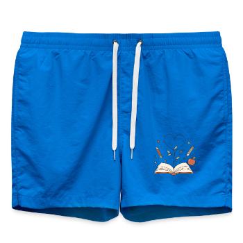 Herzbaum aus Buch – Kreativität blüht - Badeshorts - Cobalt blue - Vorne - AI Model Male 185 light (185cm)