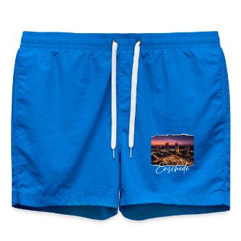 Enschede Abendpanorama Script - Badeshorts - Cobalt blue - Vorne - AI Model Male 185 light (185cm)