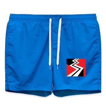 Zickzack Rennstrecke Grafik - Badeshorts - Cobalt blue - Vorne - AI Model Male 185 light (185cm)
