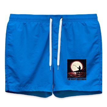 Der Nachtwächter – Nachtfischen bei Vollmond - Badeshorts - Cobalt blue - Vorne - AI Model Male 185 light (185cm)