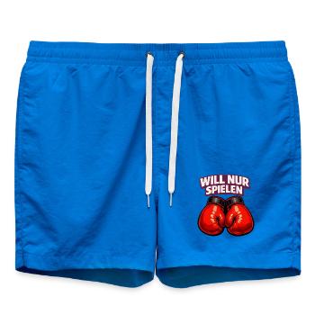 Boxer mit ironischem Statement - Badeshorts - Cobalt blue - Vorne - AI Model Male 185 light (185cm)