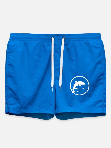 Delfin als Logo ähnlich Stempel / Holzschnitt - Badeshorts - Cobalt blue