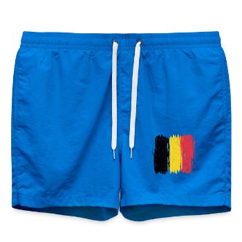 Belgische Flagge Abstrakte Pinselstriche - Badeshorts - Cobalt blue - Vorne - AI Model Male 185 light (185cm)