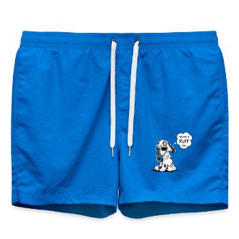 Nö Hund Spruch Having A Ruff Day - Badeshorts - Cobalt blue - Vorne - AI Model Male 185 light (185cm)