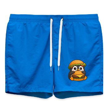 Pingouin mignon avec hamburger Cheeseburger Restauration rapide - Short de bain - cobalt blue - Devant