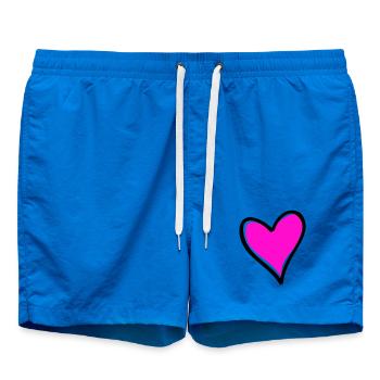 Motif cœur rose vif - Short de bain - cobalt blue - Devant