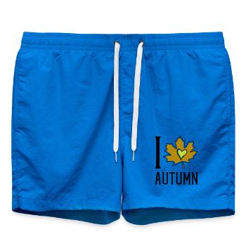 Heart in the autumn leaf - Swim Trunks - cobalt blue - Front