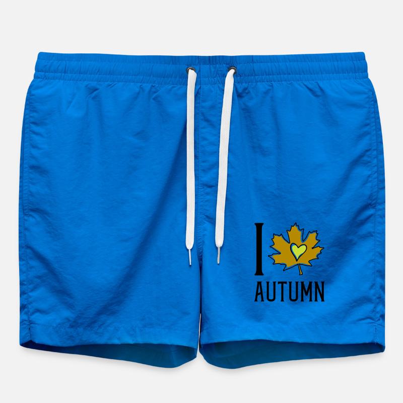 Herz im Herbstblatt - Badeshorts - Cobalt blue
