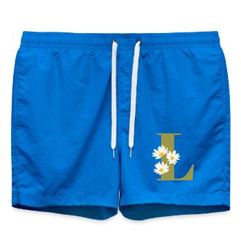 Lettre l vert marguerites - Short de bain - cobalt blue - Devant
