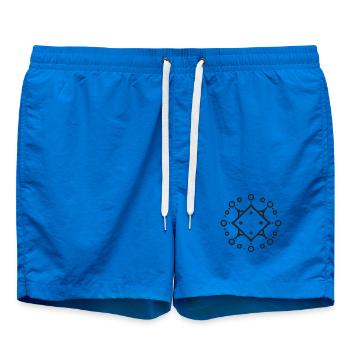 Geometrisches Diamant-Mandala - Badeshorts - Cobalt blue - Vorne - AI Model Male 185 light (185cm)