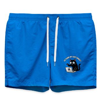 Alors que mon dernier e-mail Dessin de chat drôle - Short de bain - cobalt blue - Devant - AI Model Male 185 light (185cm)