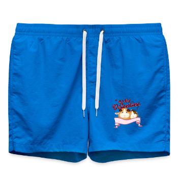 Deux cochons d’Inde amoureux pour la Saint-Valentin - Short de bain - cobalt blue - Devant - AI Model Male 185 light (185cm)