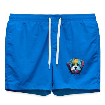 Hund Comic Hundekopf - Badeshorts - Cobalt blue - Vorne - AI Model Male 185 light (185cm)