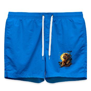 Elemental Tiger: Fire and Moon - Swim Trunks - cobalt blue - Front