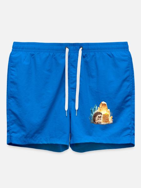 Hedgehog with pancakes in crystal cave - Swim Trunks - cobalt blue
