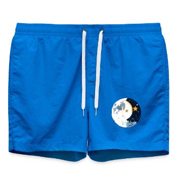 Motif de la Nuit de la Lune et du Cercle d’Étoiles - Short de bain - cobalt blue - Devant - AI Model Male 185 light (185cm)