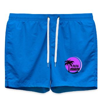 Logo néon des palmiers de Miami - Short de bain - cobalt blue - Devant - AI Model Male 185 light (185cm)