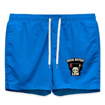 Social Battery Low Tee – Hilarious Introvert Humor - Short de bain - cobalt blue - Devant - AI Model Male 185 light (185cm)