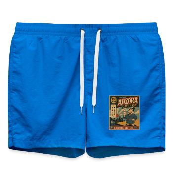 AOZORA Kaffee Shibuya Retro-Plakat - Badeshorts - Cobalt blue - Vorne
