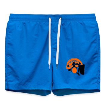Casque forestier, entretien des arbres, travailleurs forestiers, bûcherons - Short de bain - cobalt blue - Devant - AI Model Male 185 light (185cm)