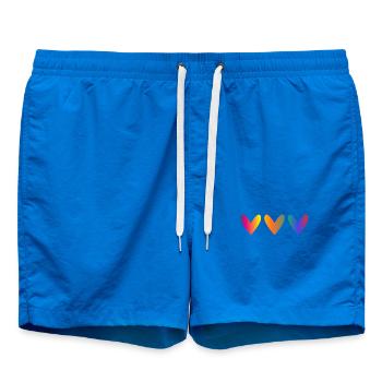 HERZ. HERZ. VALENTINSTAG. LIEBE. LIEBE. PAAR. - Badeshorts - Cobalt blue - Vorne - AI Model Male 185 light (185cm)
