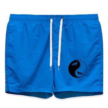 Islandpferde Yin Yang, Islandpferd Tölt, Isländer - Badeshorts - Cobalt blue - Vorne - AI Model Male 185 light (185cm)