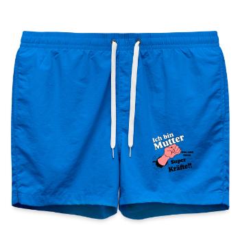 Mutter,Mama,Muttertag, Mutter , super Kräfte(25) - Badeshorts - Cobalt blue - Vorne - AI Model Male 185 light (185cm)
