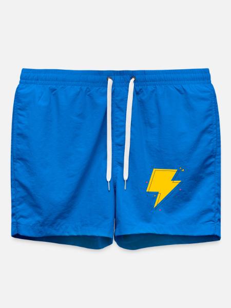 Dynamic Ray in Yellow and Black - Swim Trunks - cobalt blue