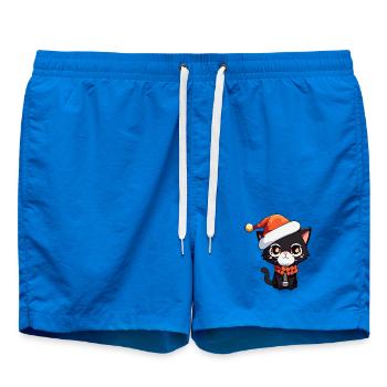 Kawaii Katze mit Weihnachtsmütze Süßes Kätzchen - Badeshorts - Cobalt blue - Vorne