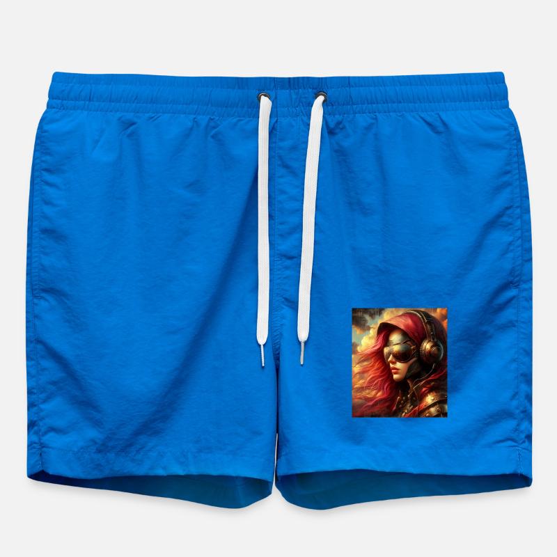 Steampunk Aviator - Swim Trunks - cobalt blue