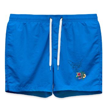 Cat with flowers - Swim Trunks - cobalt blue - Front