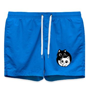 Ying Yang Kawaii Cats Icon - Swim Trunks - cobalt blue - Front