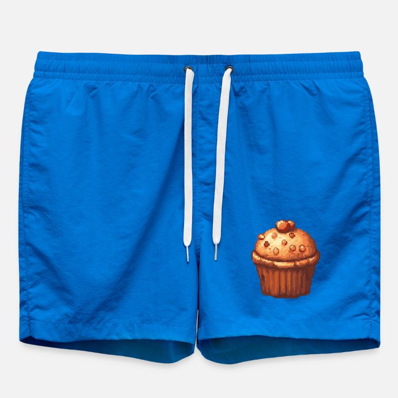 Pixel Muffin Cupcake Retro - Swim Trunks - cobalt blue