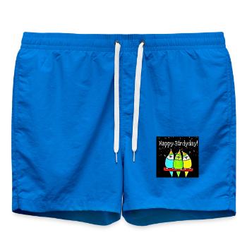 Trois oiseaux d’anniversaire colorés - Short de bain - cobalt blue - Devant - AI Model Male 185 light (185cm)