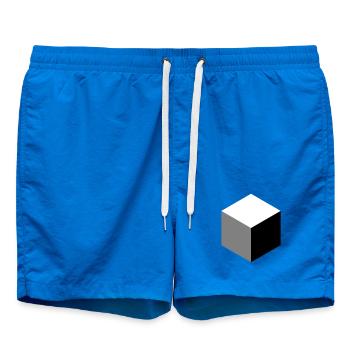 Geometric Cube Silhouette - Swim Trunks - cobalt blue - Front