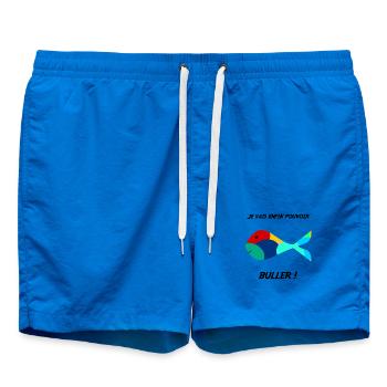 FISCH. GEDÄCHTNIS. SARDINE. APRILSCHERZ. MEER - Badeshorts - Cobalt blue - Vorne - AI Model Male 185 light (185cm)