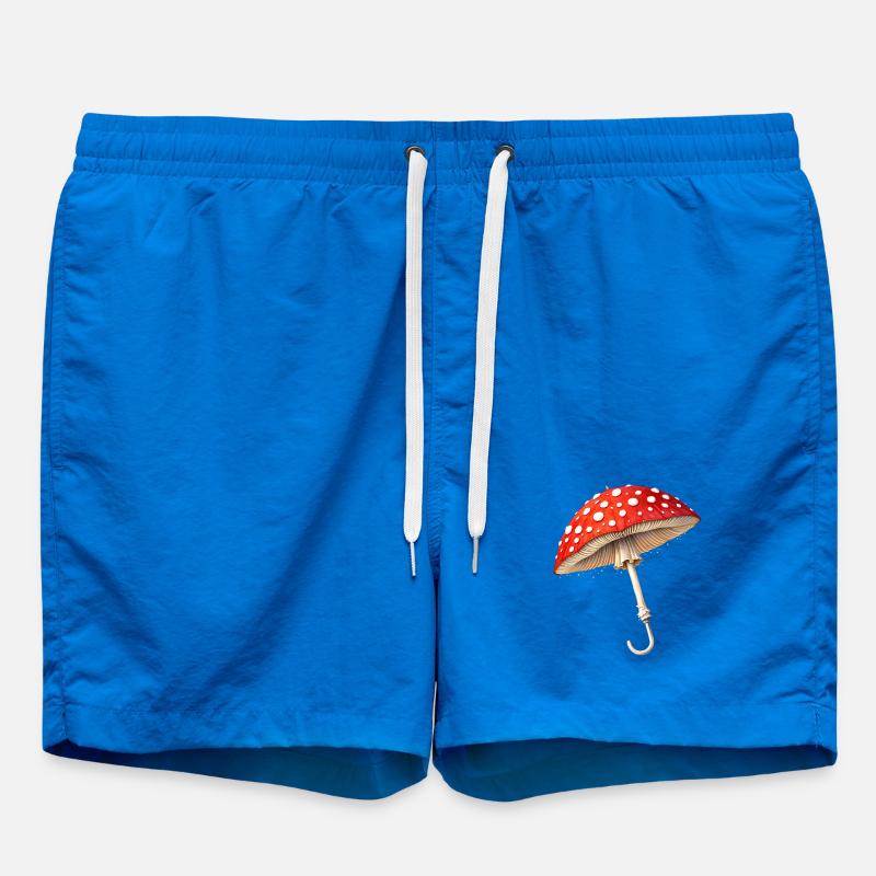 Toadstool Umbrella Fantasy Design - Swim Trunks - cobalt blue