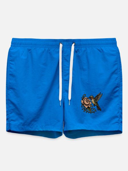 Colibri avec un tatouage vintage rose - Short de bain - cobalt blue