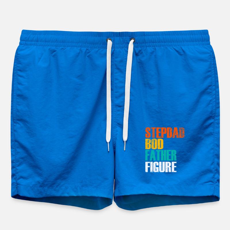 Stepdad Bod Father Figure Gradient - Swim Trunks - cobalt blue