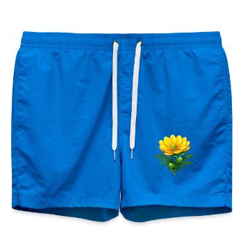 Adonis Beauty Beauté Fleurs sauvages jaunes Nature Décor floral - Short de bain - cobalt blue - Devant - AI Model Male 185 light (185cm)