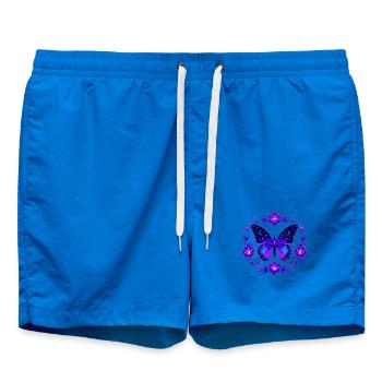 Nachtstern Schmetterling im Blütenkreis - Badeshorts - Cobalt blue - Vorne - AI Model Male 185 light (185cm)